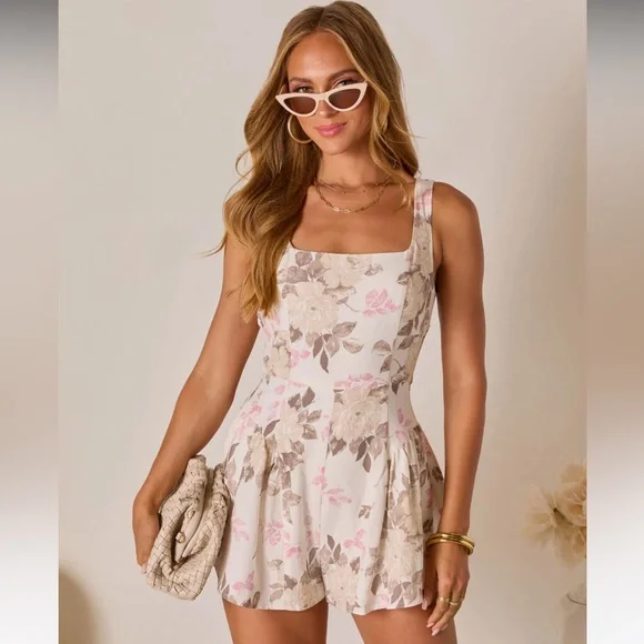 SOLD Sweet Flora Printed Romper - Picture 5 of 6